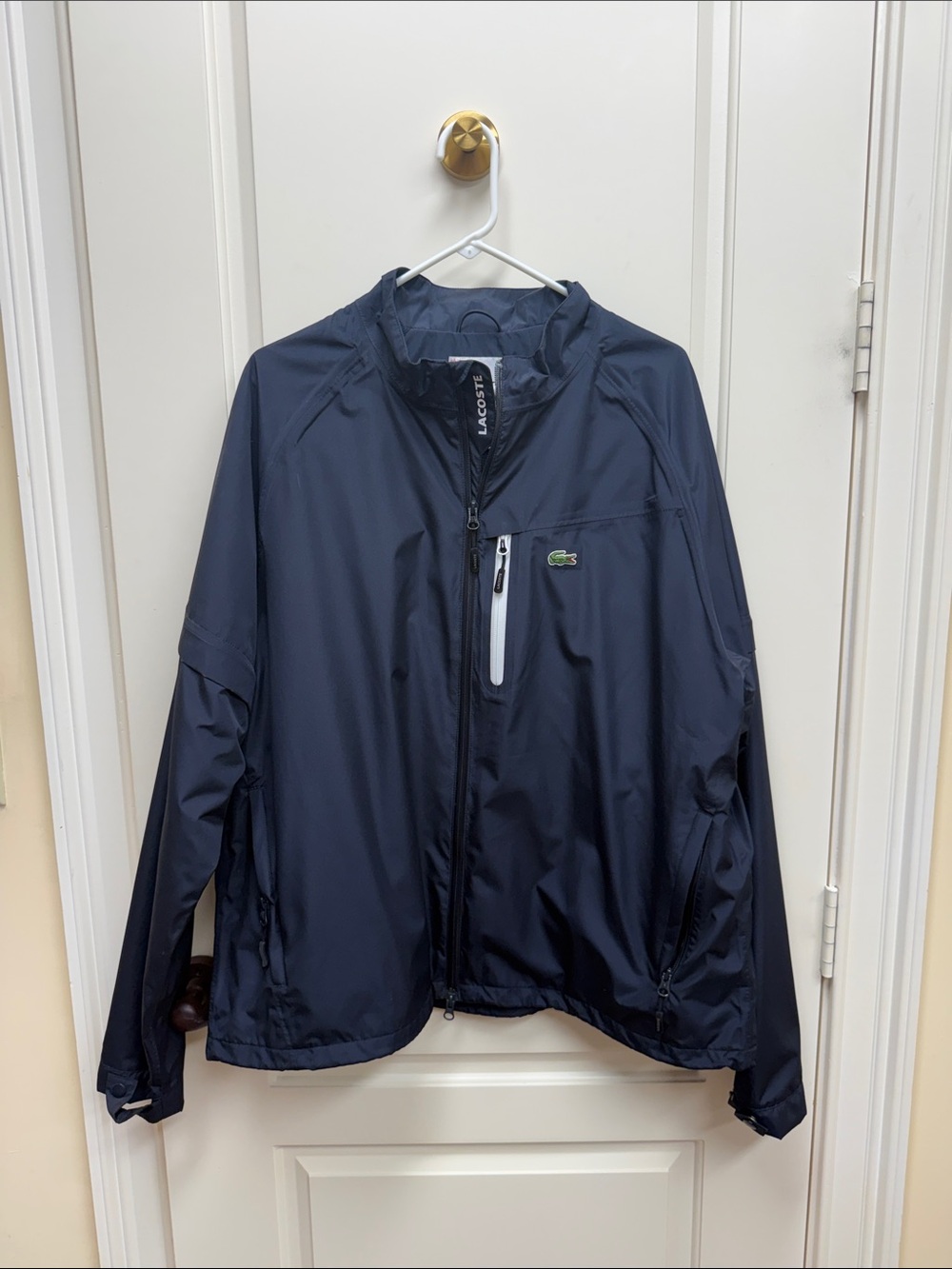 Lacoste Navy Full-Zip Lightweight Windbreaker Jacket